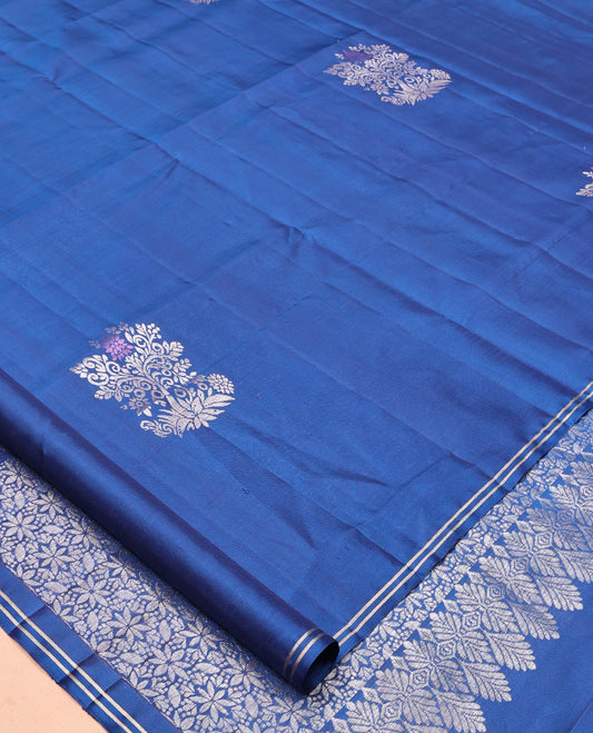 Blue Mayuri Soft Silk Saree