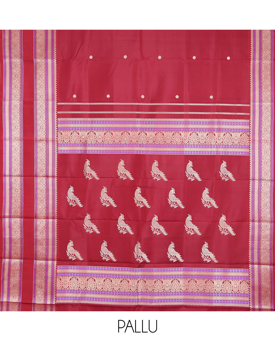 Red Kanchipuram Chettinad Saree