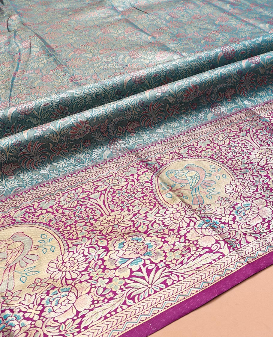 Blue Art Silk Half-Saree