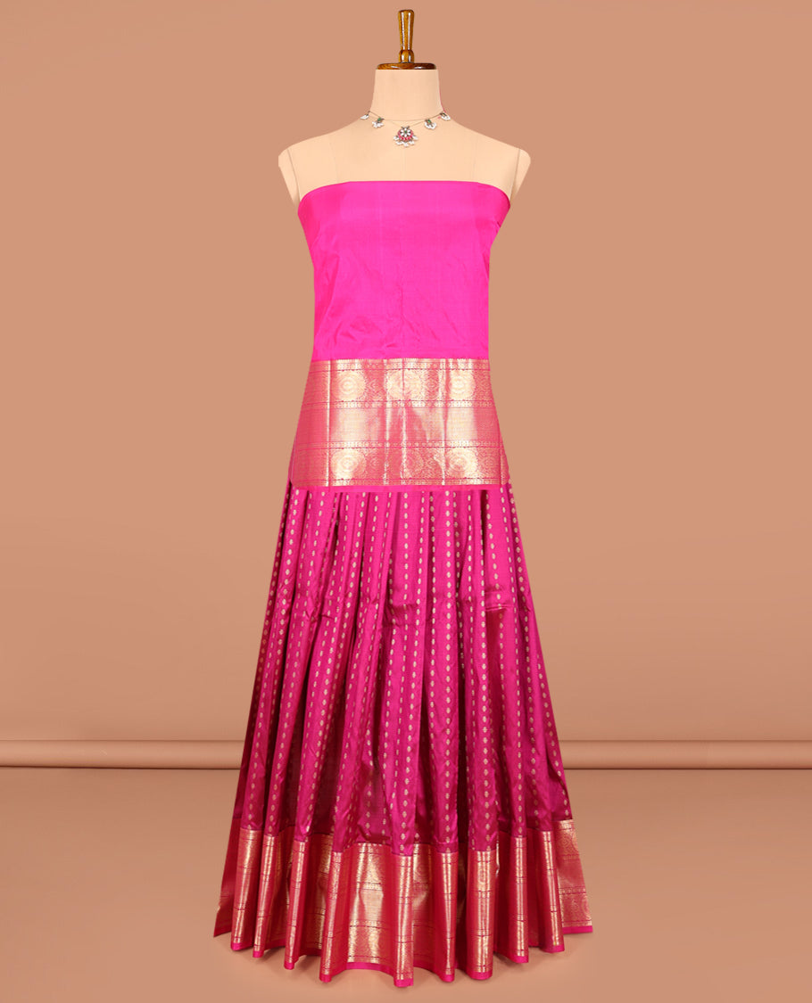 Pink Pure Silk Half Saree