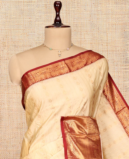 Sandal Zari Buttas Gift Saree