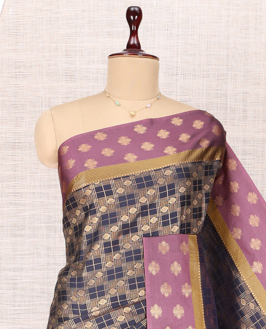 Blue Kamalam Design Budget Silk Saree