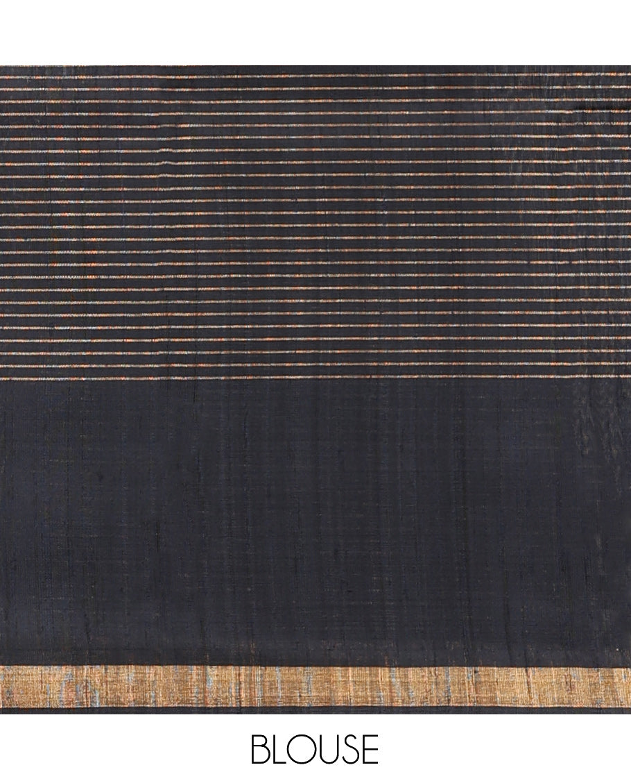 Black Dupion Saree