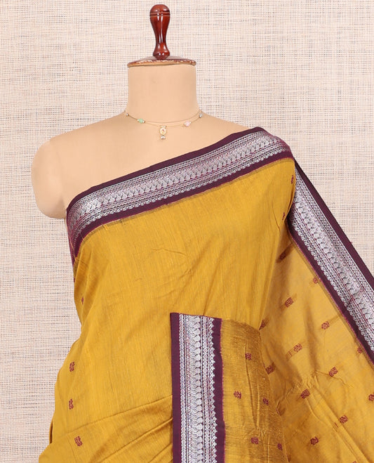 Mustard Kalyani Cotton Saree