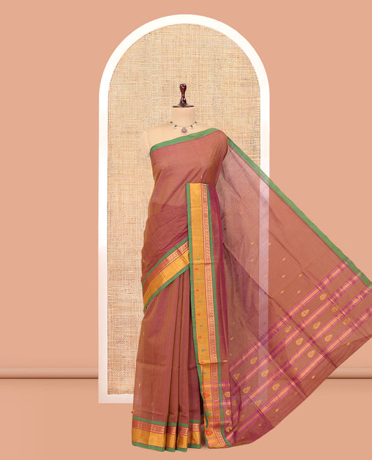 Onion Pink Venkatagiri Cotton Saree