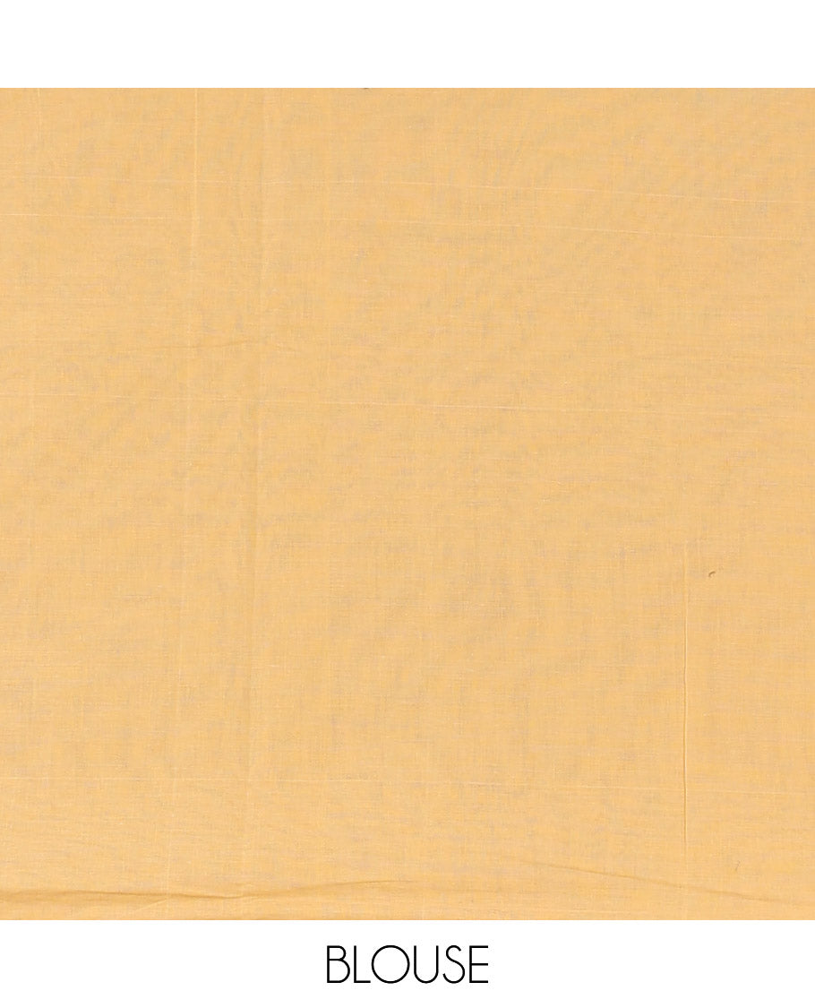 Borderless Cream  Coimbatore cotton saree with buttas, intricately printed pallu