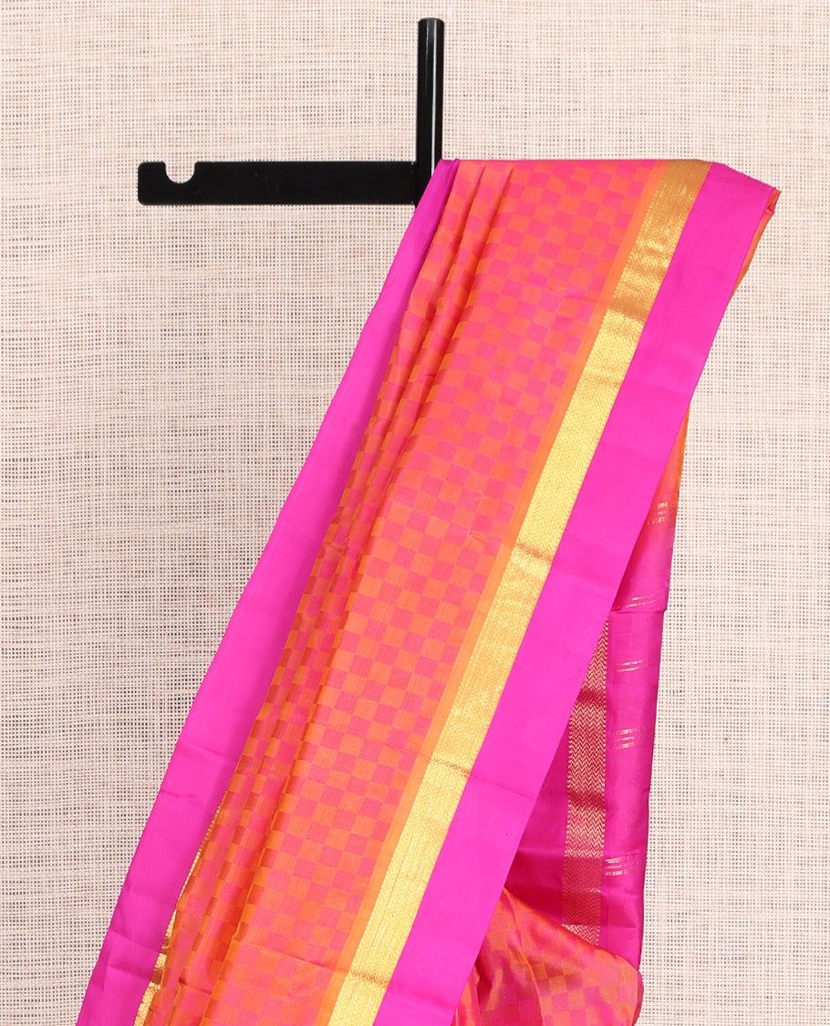 Pink Paiyaadi Kattam Kanchipuram Silk Saree
