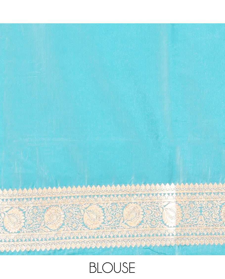 Blue Banaras Nylon Saree