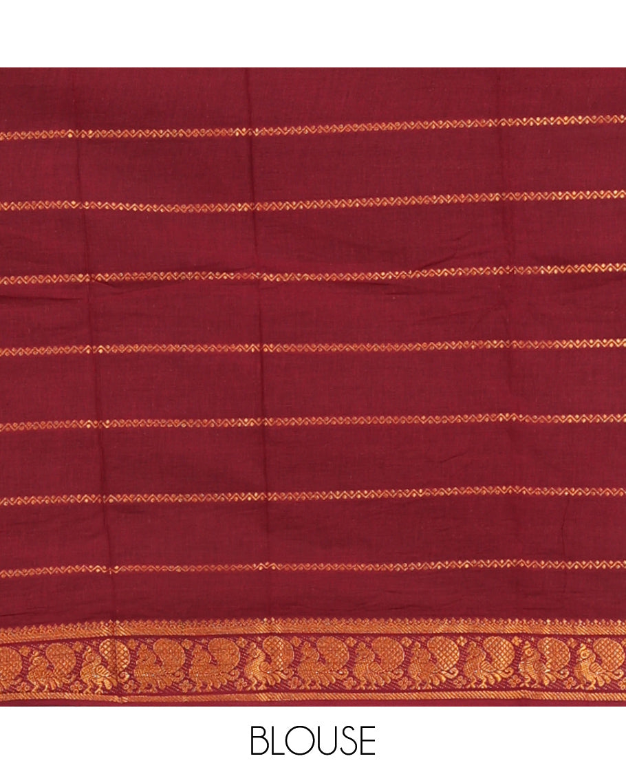 Dark Peach Sungudi Cotton Saree