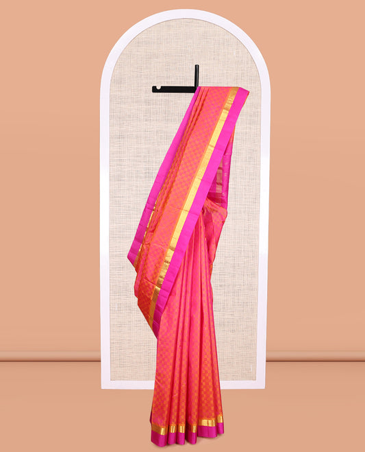 Pink Paiyaadi Kattam Kanchipuram Silk Saree