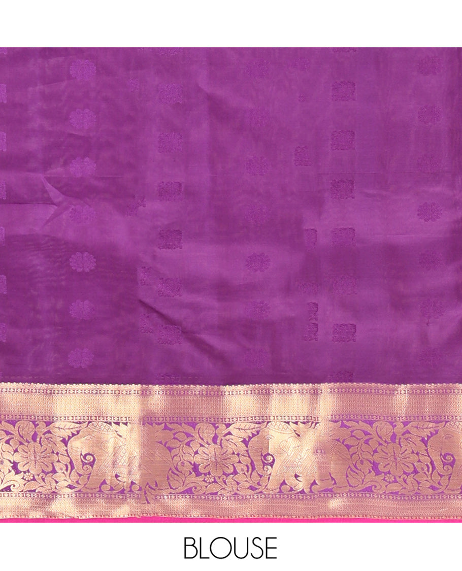 Brown Vasundhara Lite Silk Mix Saree, Subtly Sparkled With Zari Buttas All Over Its Body, Complemented by Mayil Kann And Yaanai Designs, Grand Jaal Pallu and Paired with a Contrast Blouse