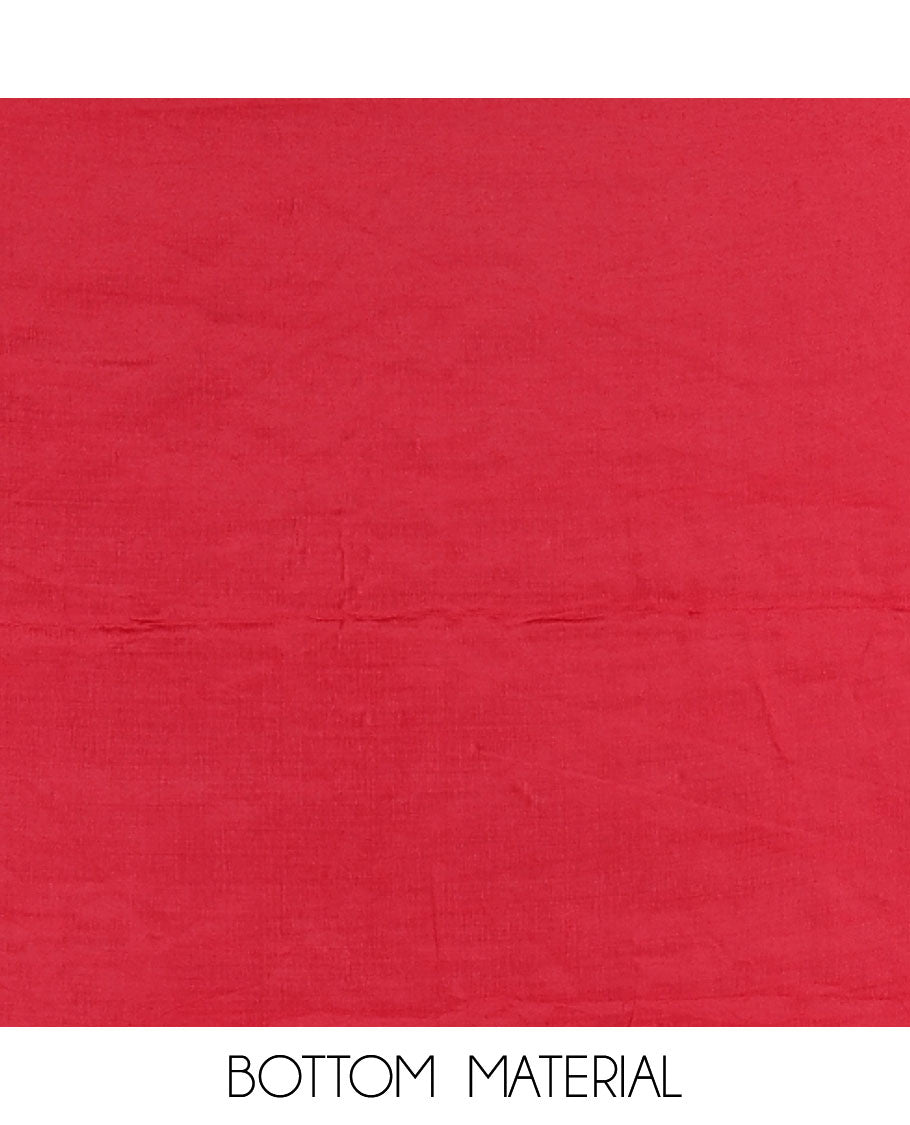 Black Vichitra silk material churidar set, floral motifs embroidered top, contrast Santoon bottom, and floral vine thread embroidered scallop dupatta