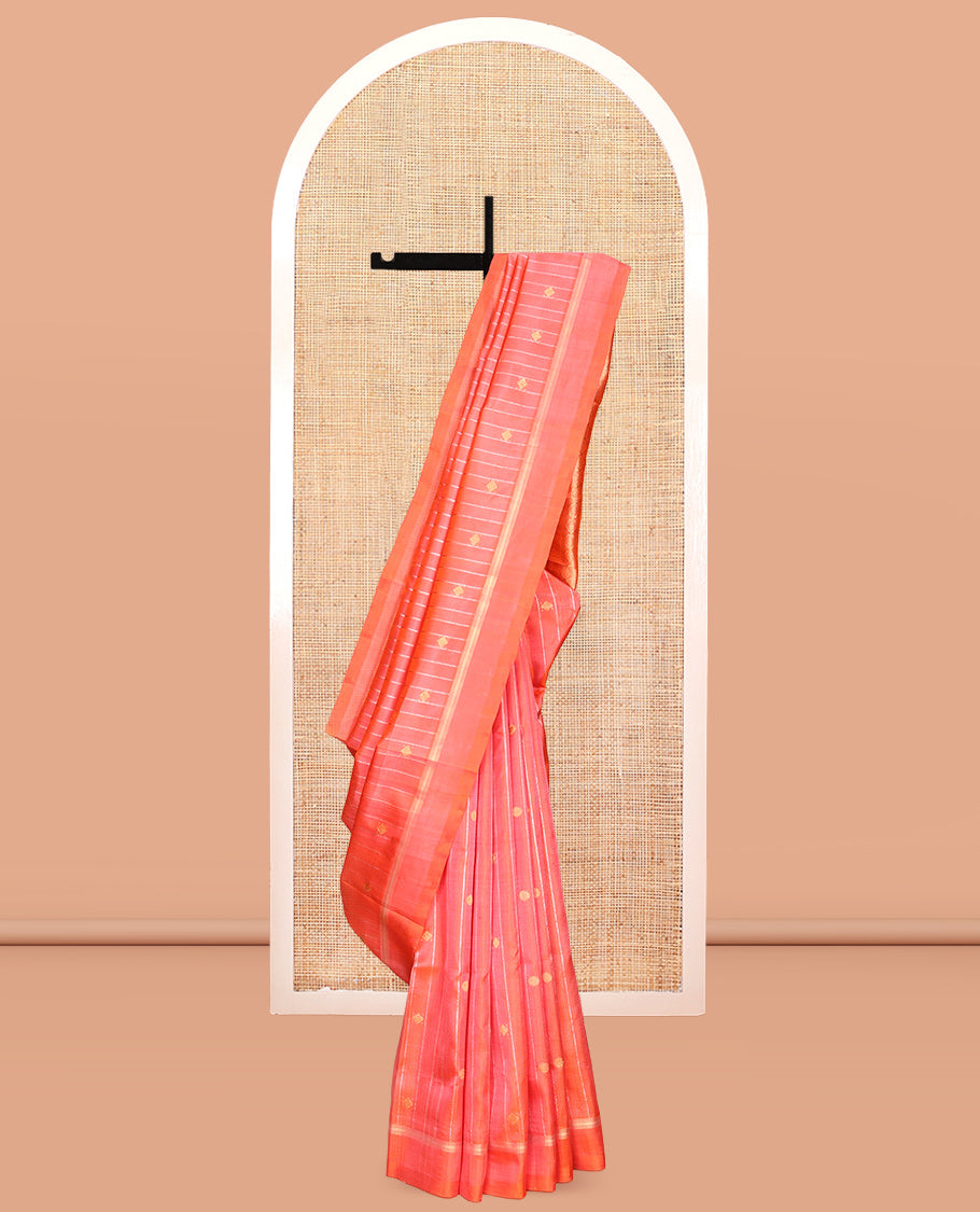 Rust Venkatagiri Silk Saree