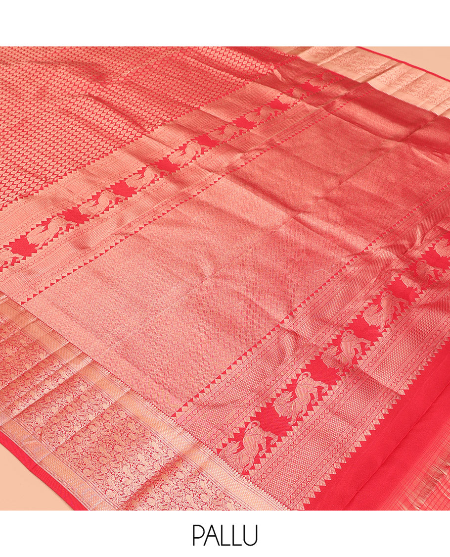 Red Zari Butta Kanchipuram Wedding Silk Saree