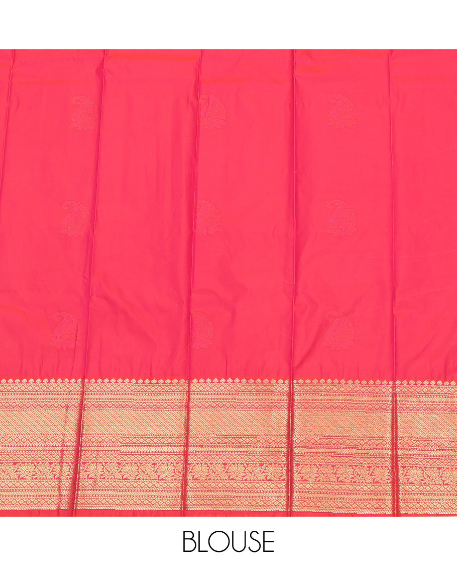 Blue Paisley Butta Budget Silk Saree