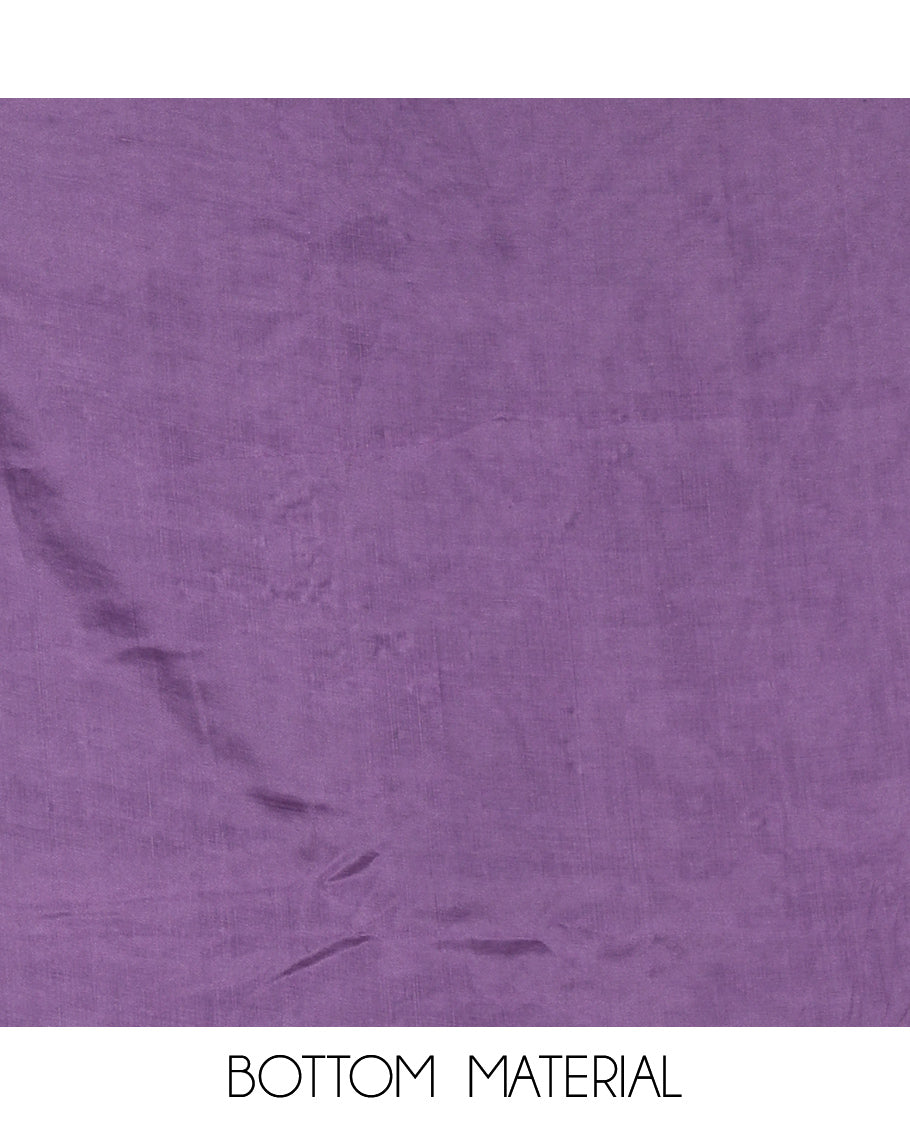 Dark Purple Crunchy Chiffon Material Chudiddar, Embroidered Top, Plain Bottom, Embroidered Scallop Dupatta
