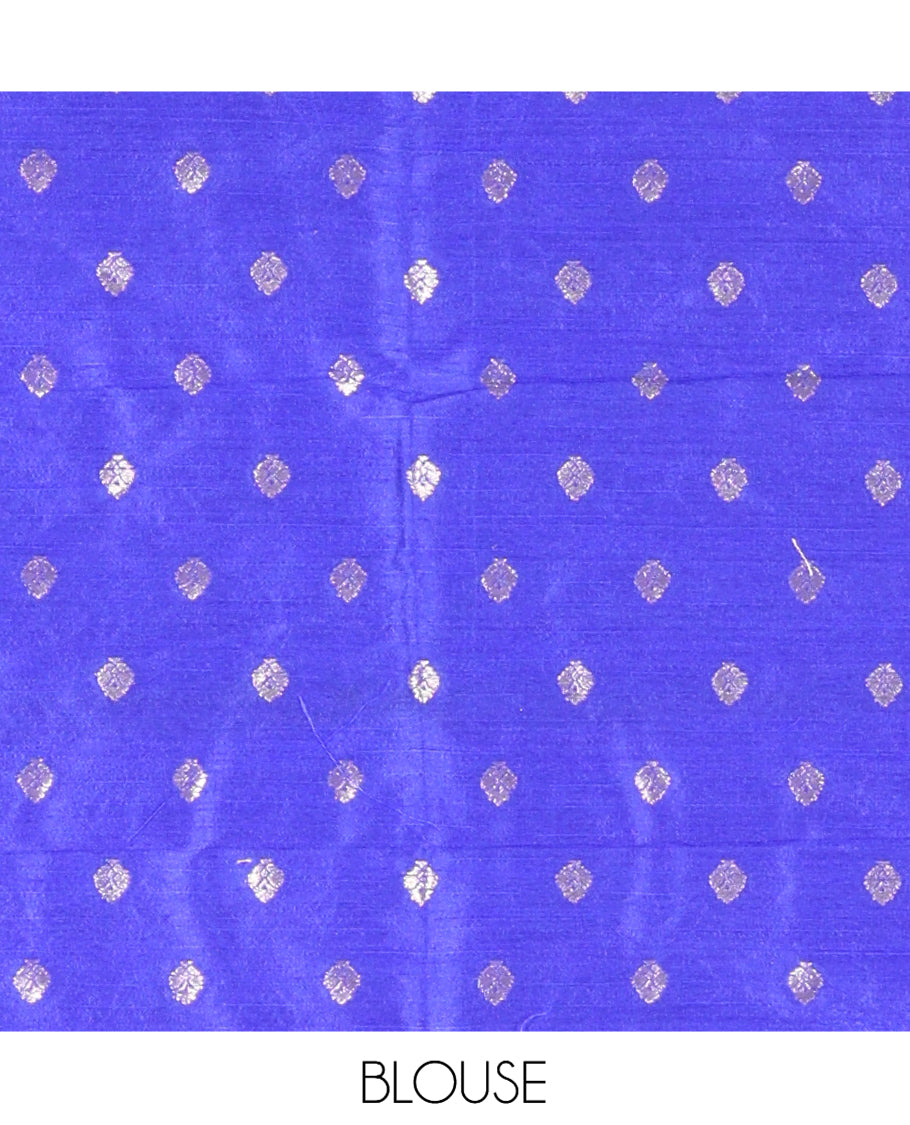Blue Semi-Silk Half-Saree
