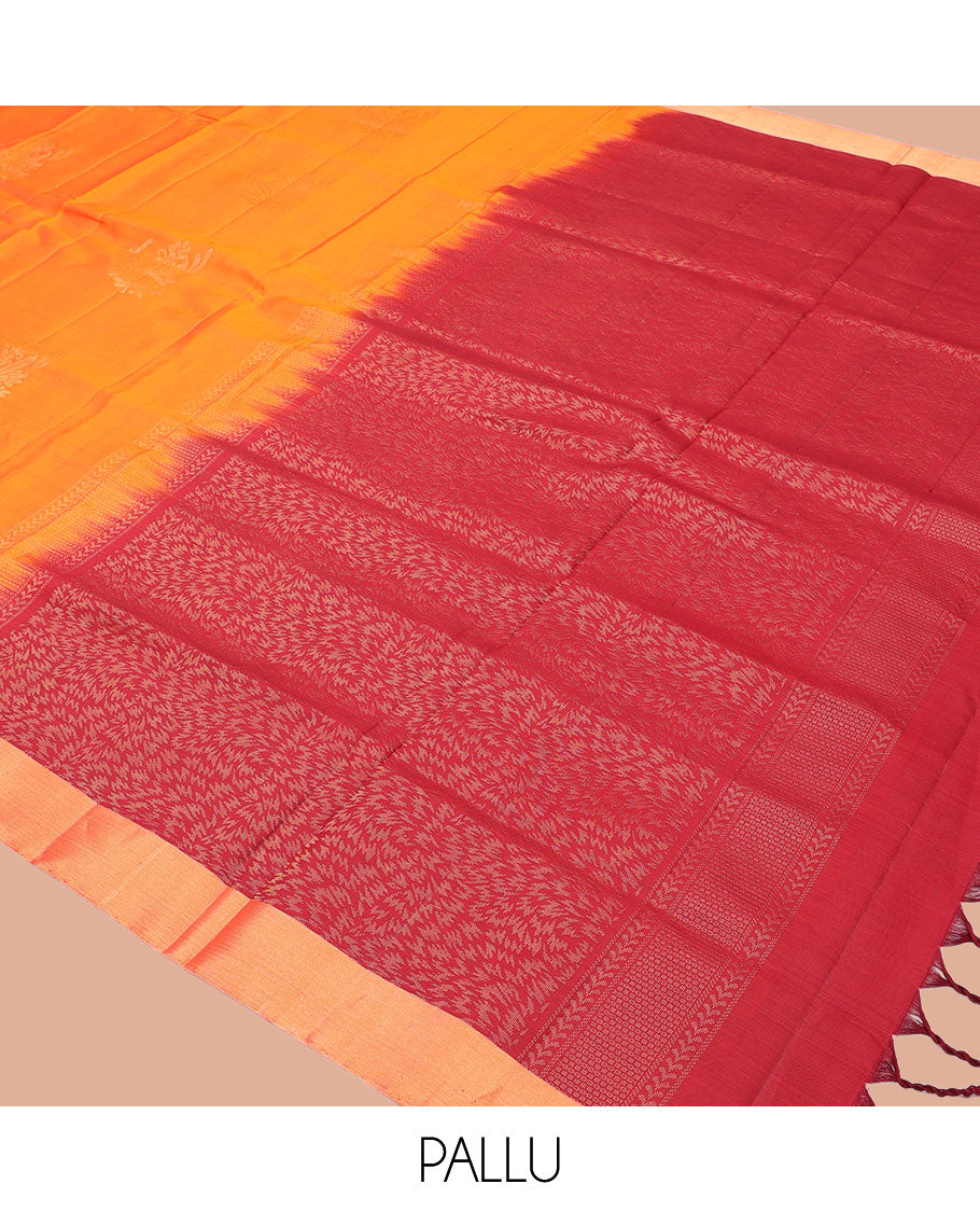 Orange Mayuri Lite Silk Mix Saree