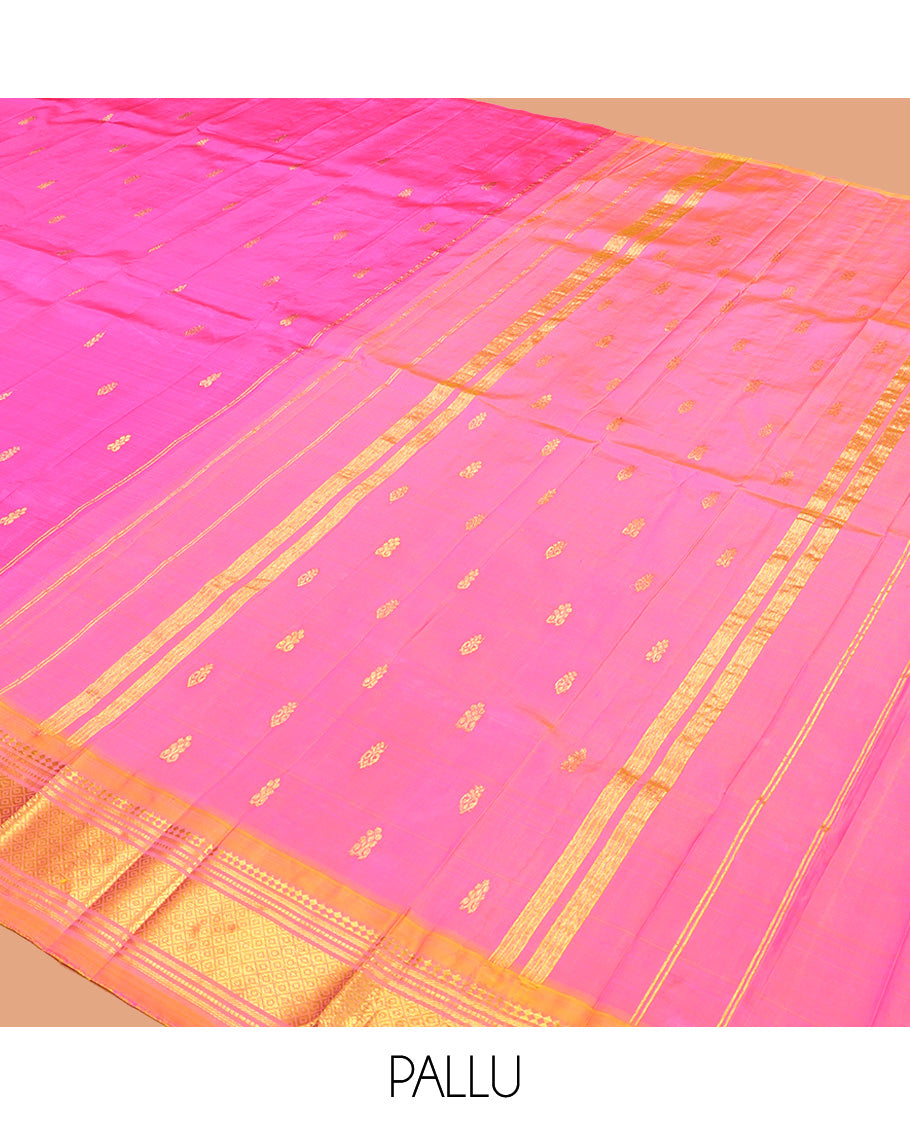 Pink Kanchipuram Silk Saree