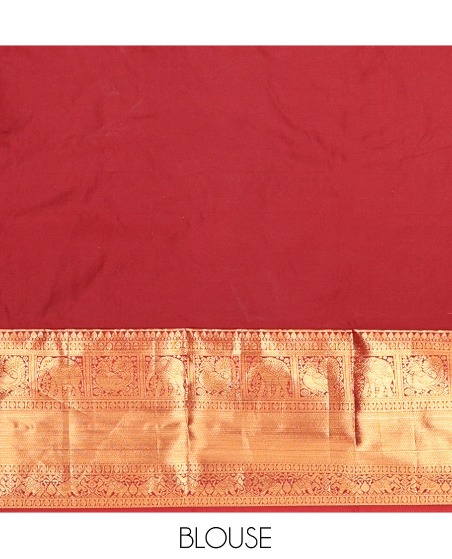 Sandal Zari Buttas Gift Saree