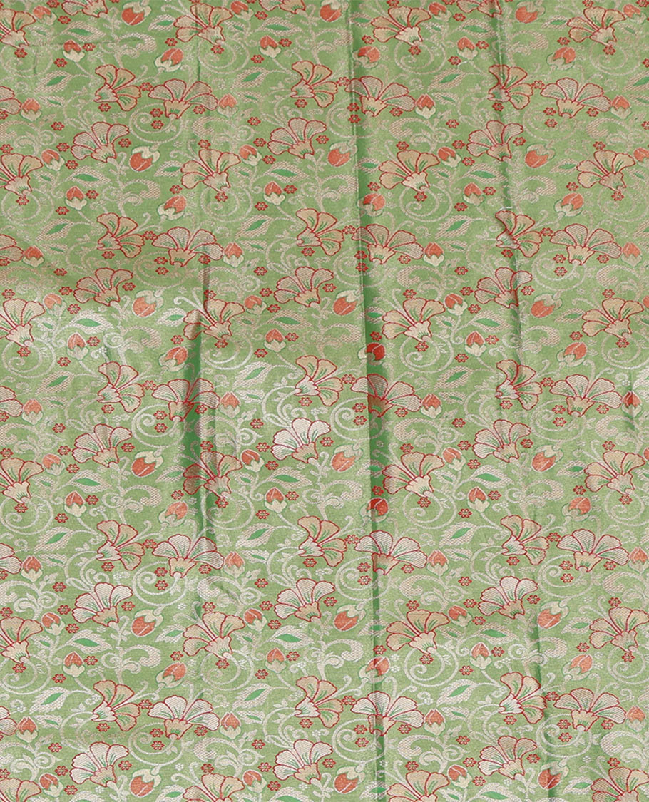 Green Art Silk Pavadai Material Set