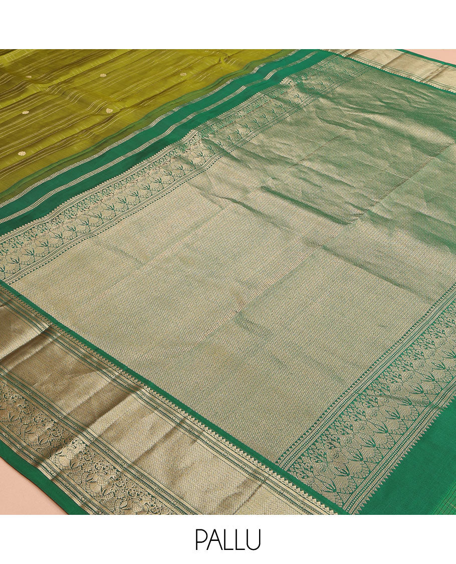 Green Contrast Checks Vasundhara Silk Saree