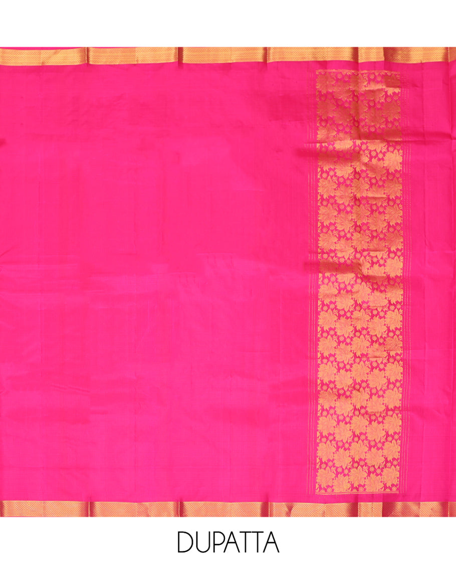 Pink Pure Silk Half Saree