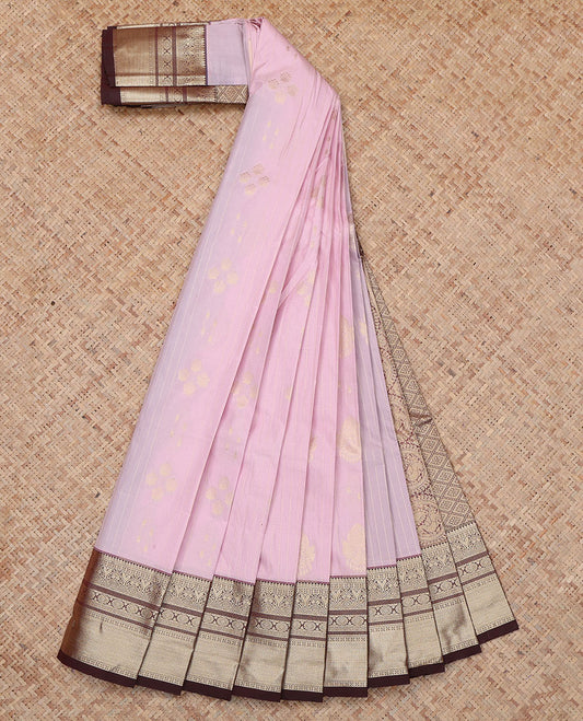 Pink Contrast Traditional Budget Silk Saree