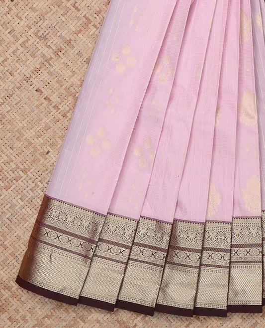 Pink Contrast Traditional Budget Silk Saree
