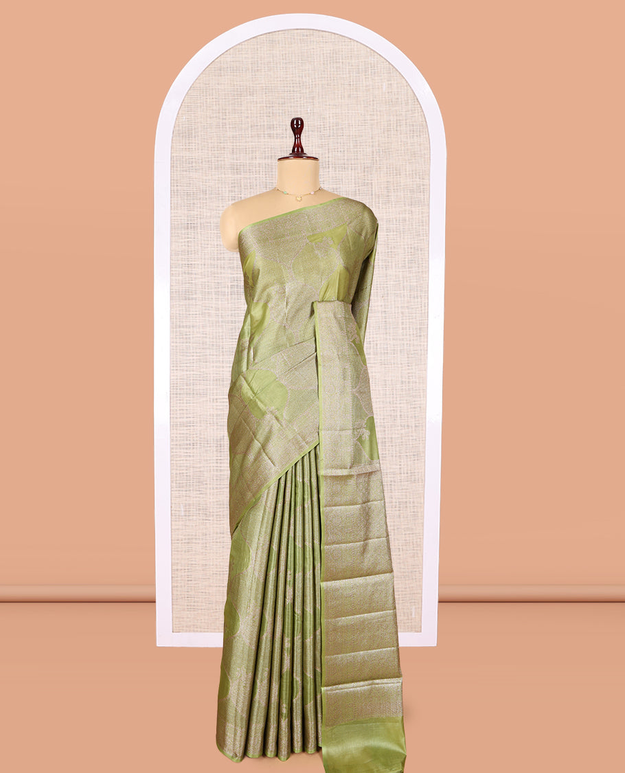 Green Tussar Silk Saree