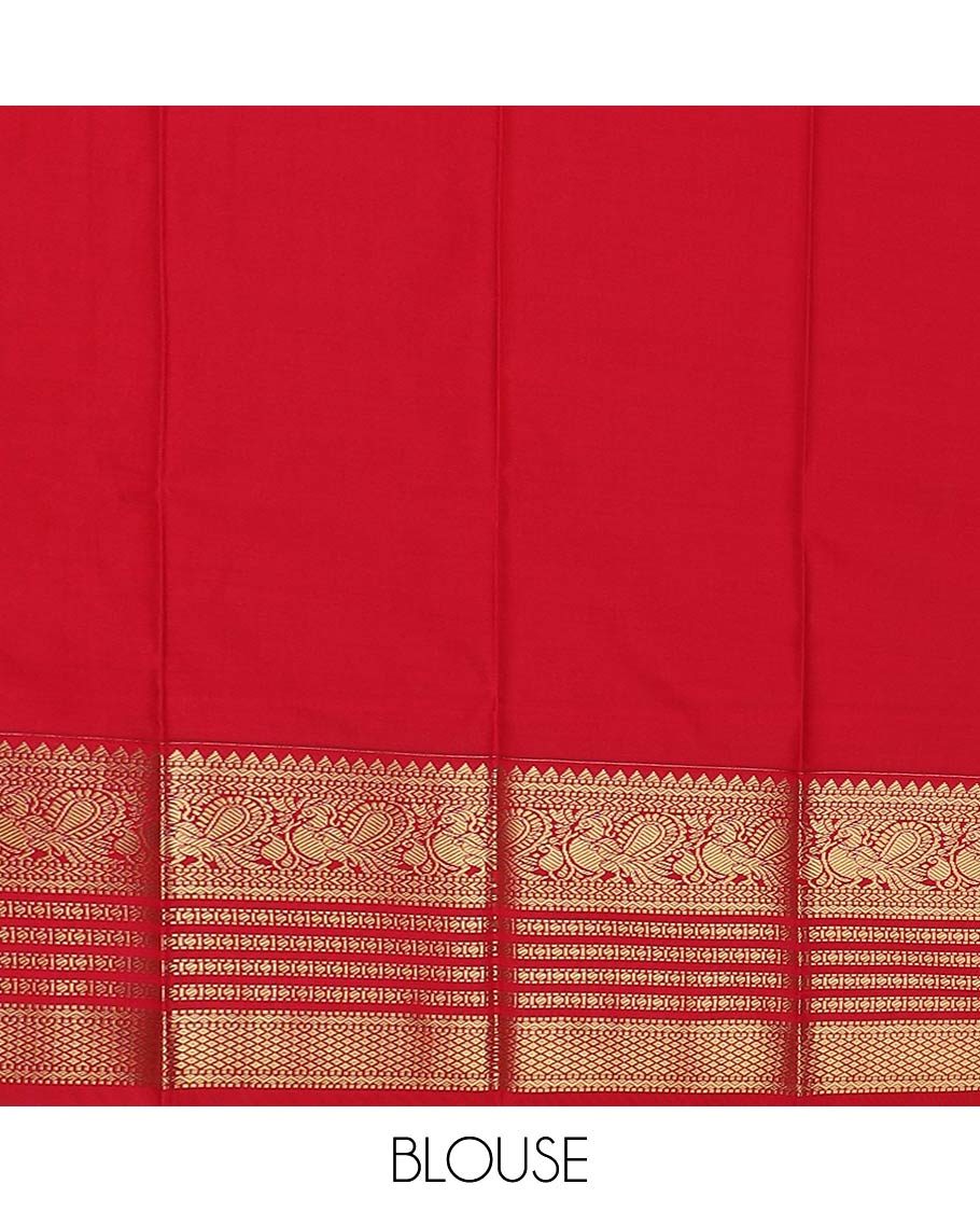 Blue zari buttas and micro-checked gift saree, contrast traditional zari border, and mat textured pallu