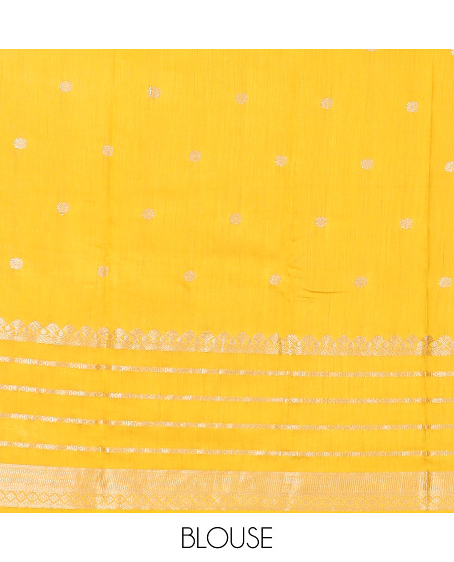 Purple Assam Silk Saree Beautified with Floral Zari Buttas, Complemented by a Contrast Traditional Zari  Design Border, a Captivating Pallu Featuring Zari Designs, and Paired with a Contrast Blouse