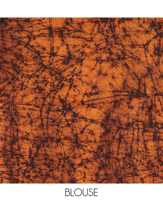 Brown batik printed sungudi cotton saree,  batik printed border, and batik printed pallu