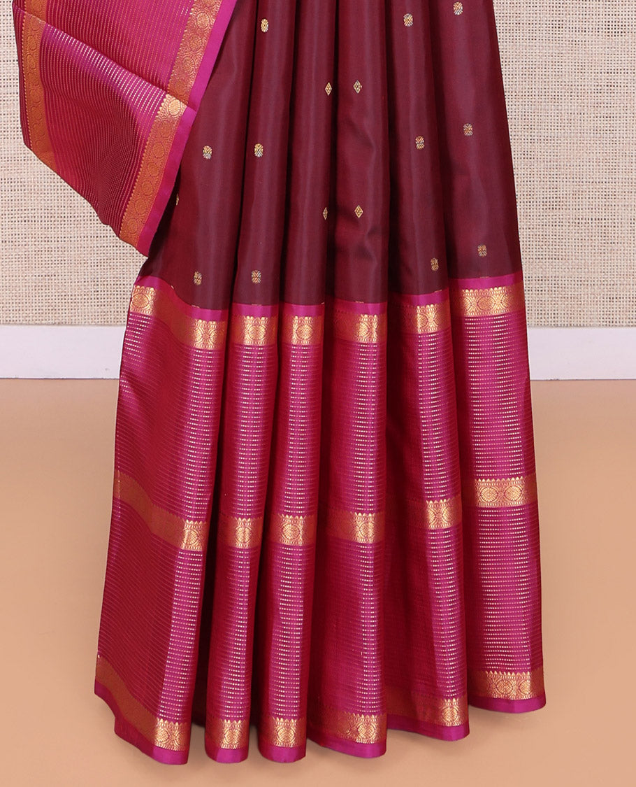 Wine-Magenta Vasundhara Silk Saree