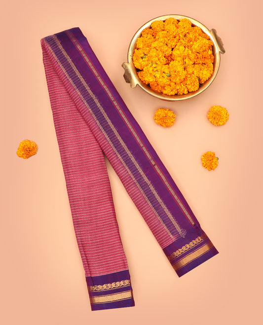 Red Striped Gadwal Cotton Saree