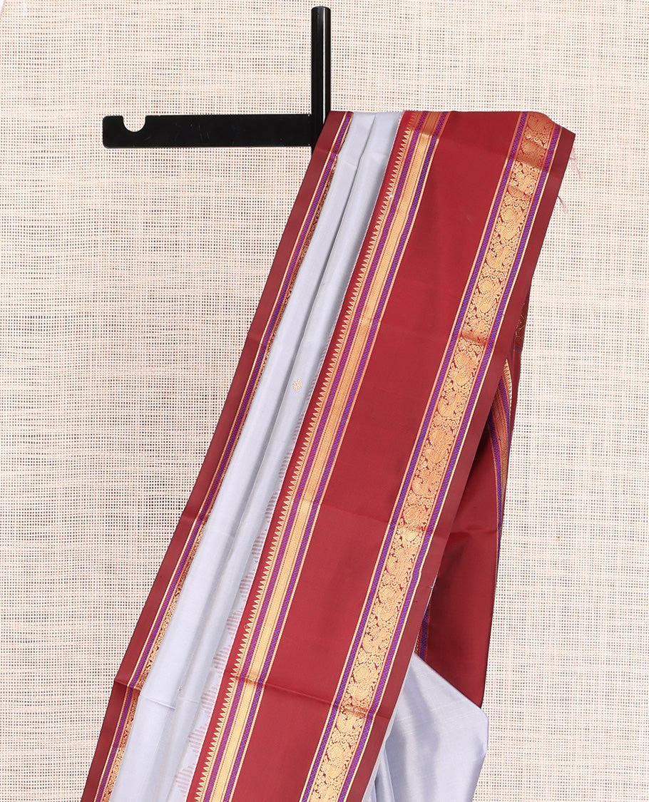 Grey Kanchipuram Chettinad Saree