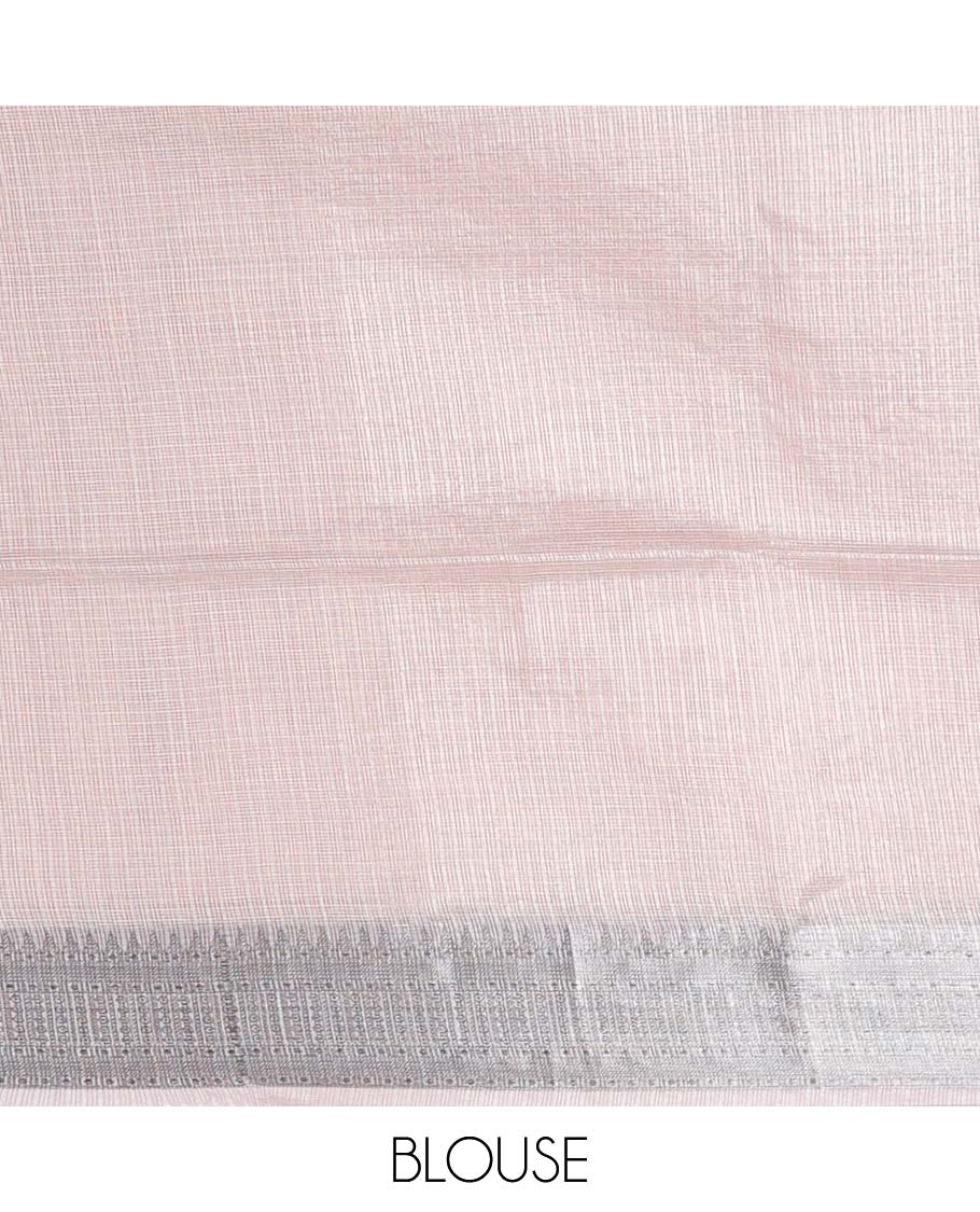 Light sandal intricately designed fancy kota saree, traditional design border & striped pallu