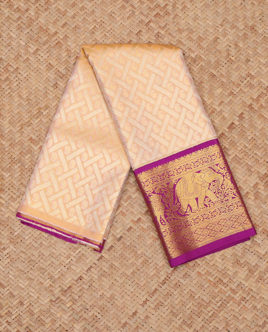 Sandal Pure Silk Navarathna Pavadai Material Set