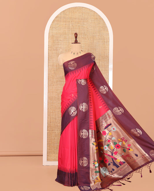 Rani Pink Elite Soft Silk Saree