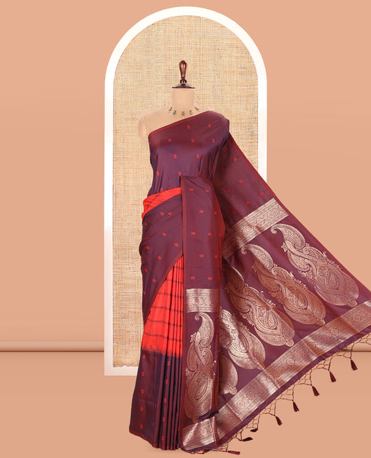Borderless Red Elite Soft Silk Saree