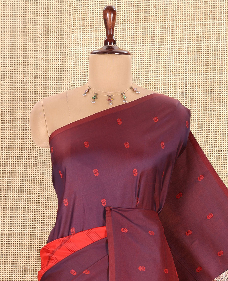 Borderless Red Elite Soft Silk Saree