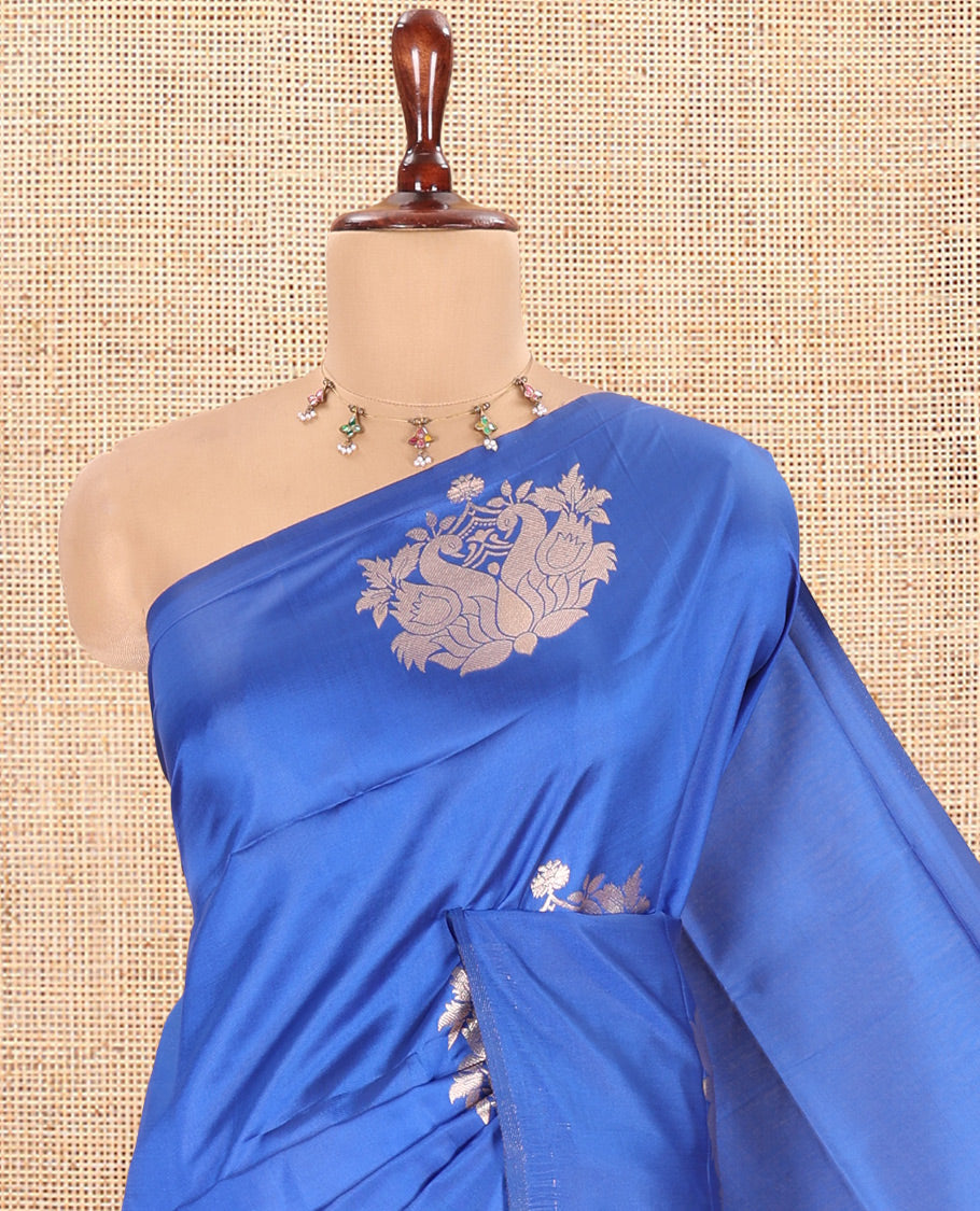 Borderless Royal Blue Elite Soft Silk Saree