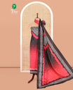 Red-Black Satin Crepe Material Chudidar Set