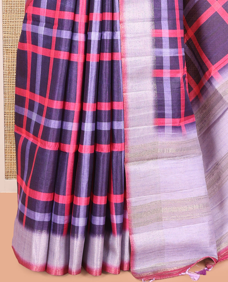 Pink Classic Fancy Tussar Silk Saree