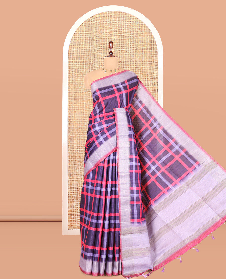 Pink Classic Fancy Tussar Silk Saree