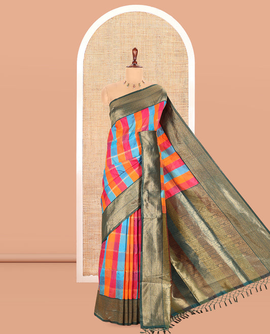Bottle Green Fancy Softy Silk Saree