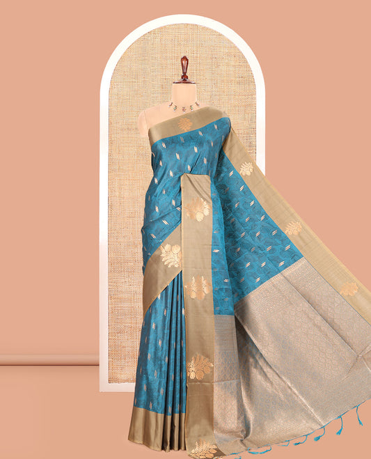 Rama Blue Semi-Luxury Soft Silk Saree