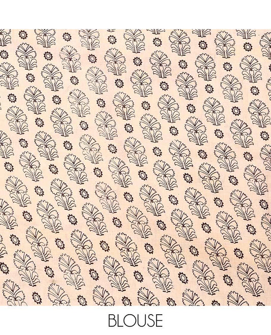 Maroon floral vine machine-printed Kalamkari cotton saree, contrast human motifs printed border, and pallu of Pichwai cows and Radha Krishnan