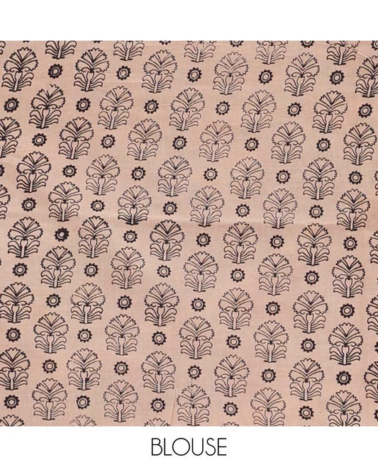 Red floral vine machine printed kalamkari cotton saree, figurines motifs border, and pallu of pichwai cow, and Lord Kishna motifs