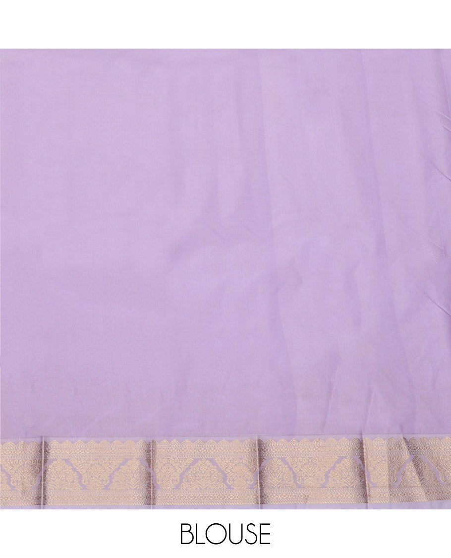 Teal Budget Silk Saree, Woven with Zari Buttas and Checks, Complemented by a Contrast Traditional Zari Border, Grand Pallu, and a Contrast Blouse